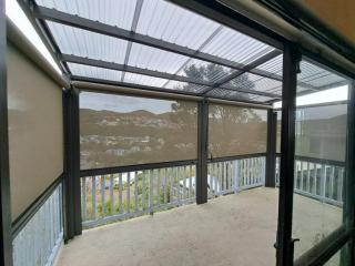 Close-up of outdoor blind frame